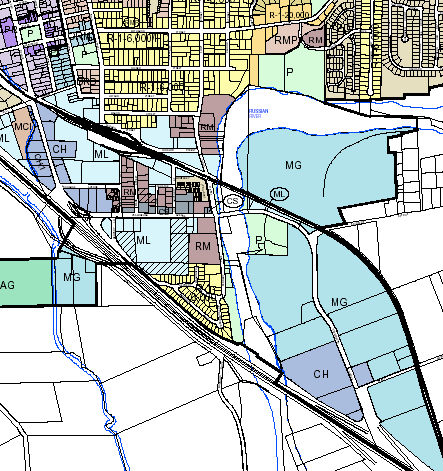 Southern Healdsburg Map